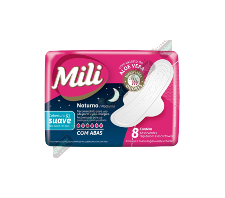 MILI TOALLITA NOCTURNO C/ALAS SUAVE X 8 -3897