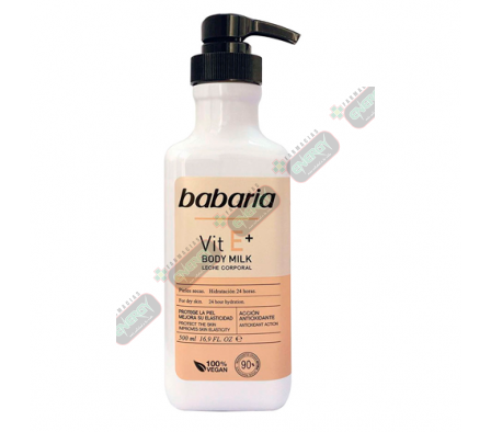 BABARIA BODY MILK VIT E PIELES SECAS x 500ML- 0103