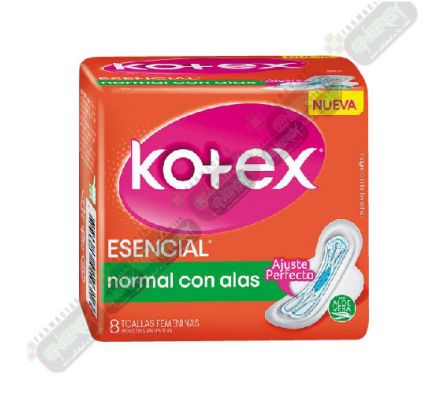 KOTEX ESENCIAL NORMAL TELA C/ ALAS X 8 - 0316/1726