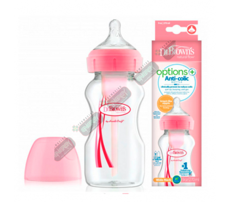 DR BROWNS BIBERON BOCA ANCHA ROSA X 270ML - 8218