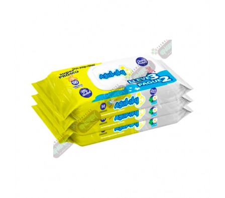 AGUBABY PACK X 3 TOALLITA HUMEDA MANZANILLA  X 50 