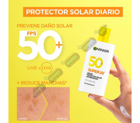 GARNIER SUPER UV SERUM PROT SOL FPS 50+ VIT C-4526